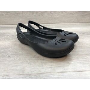 Crocs Kadee Women's Sandals Black 10 Comfort Slip On Casual Ballet Flats Shoes